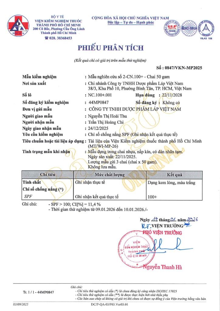 Gia Công Kem Chống Nắng SPF 30–100+ Theo Yêu Cầu – LAP Việt Nam